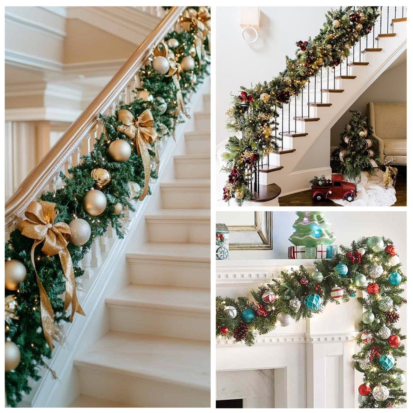 🎅🎄 Artificial Cedar Garland🇺🇸Green Pine Garland for Table, Mantel, Wall – Perfect for Indoor & Outdoor Christmas Decorations