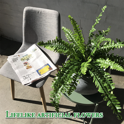 Last Day 75% OFF🔥 Artificial Boston Fern 🌳 UV Resistant, Lifelike Greenery 🌴