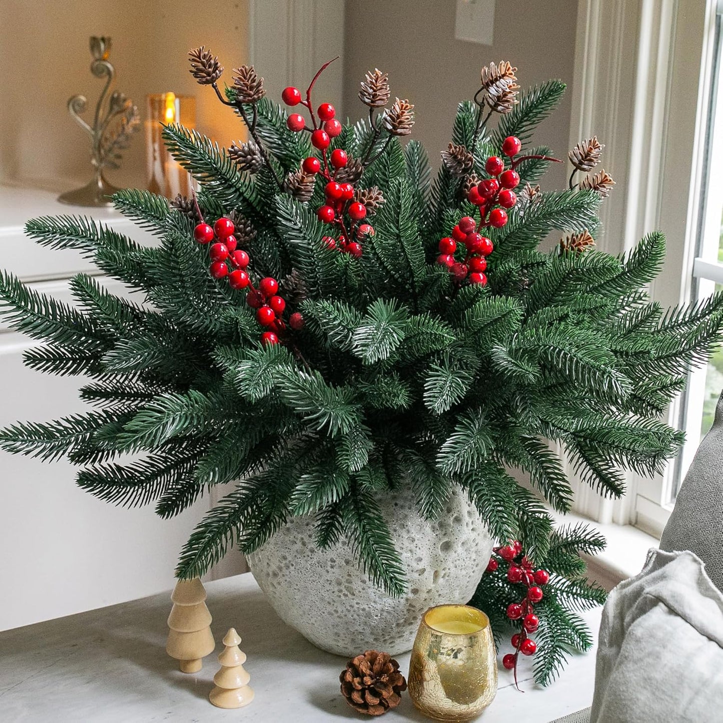 Artificial Christmas Cedar Branch🌲 Perfect Indoor & Outdoor Christmas Decorations 🕯️