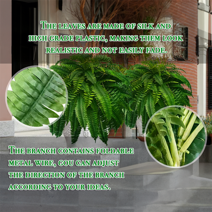 Last Day 75% OFF🔥 Artificial Boston Fern 🌳 UV Resistant, Lifelike Greenery 🌴