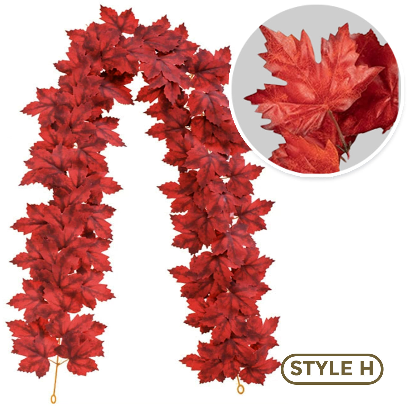 🍁 Artificial Thanksgiving Maple Garland 🧡🇺🇸 Perfect Indoor & Outdoor Thanksgiving Decorations 🍁 Maple Garland for Table, Mantel, Wall