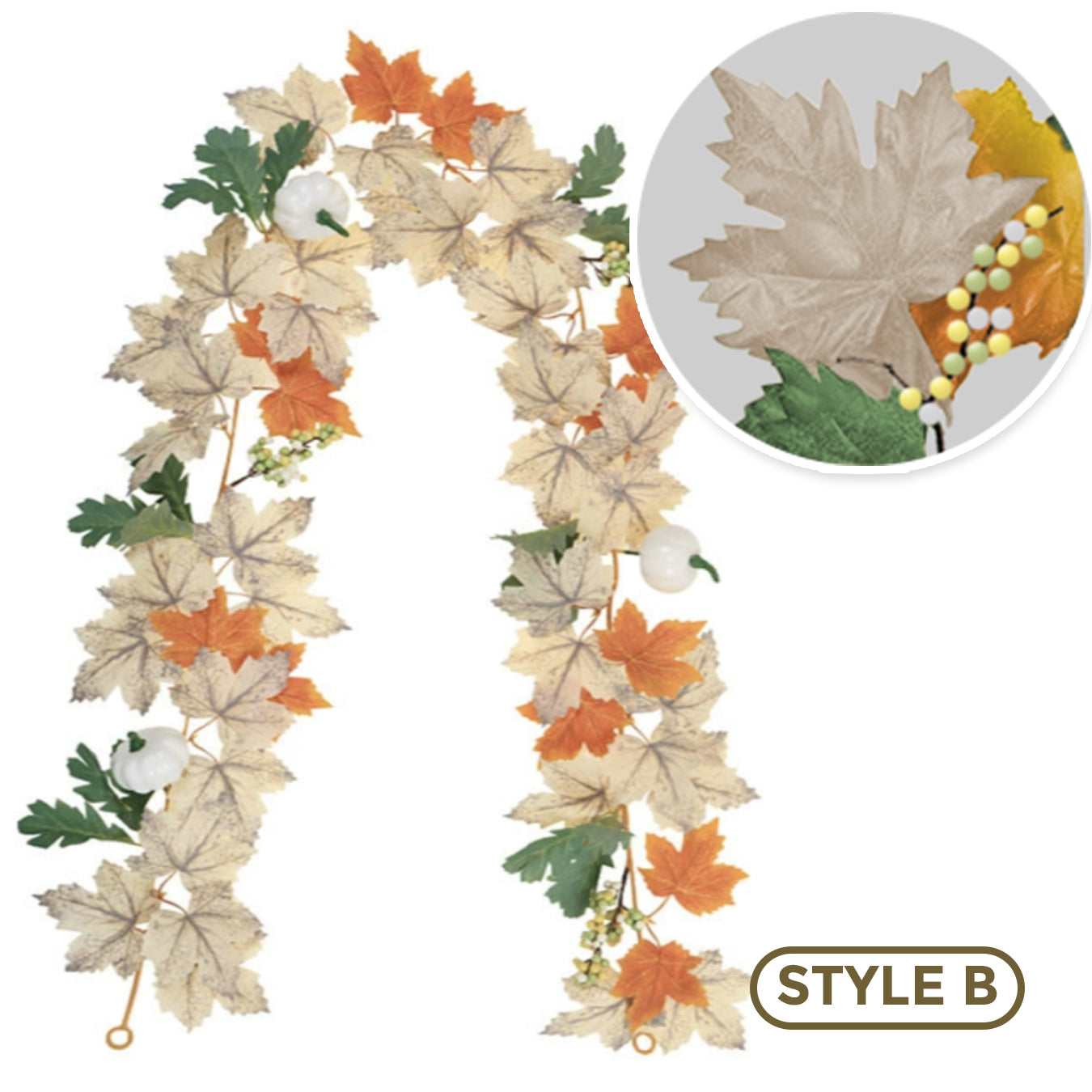 🍁 Artificial Thanksgiving Maple Garland 🧡🇺🇸 Perfect Indoor & Outdoor Thanksgiving Decorations 🍁 Maple Garland for Table, Mantel, Wall