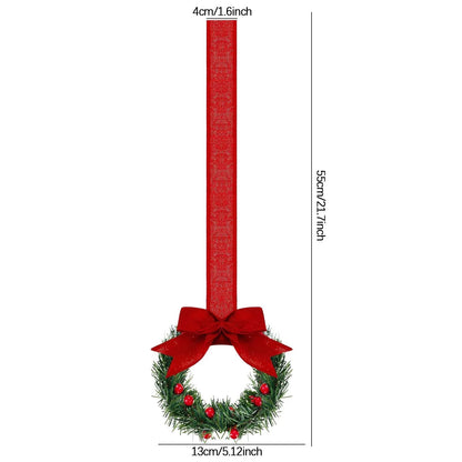 🎄Mini Christmas Wreaths with Ribbon Bows for Holiday Home Decor🎀